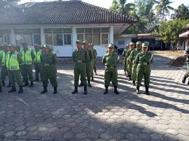 Linmas Beji Juara 2 lomba PBB tingkat Kecamatan